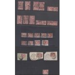 GREAT BRITAIN STAMPS : 1870 batch of used 1/2d including ten pairs, various plates.