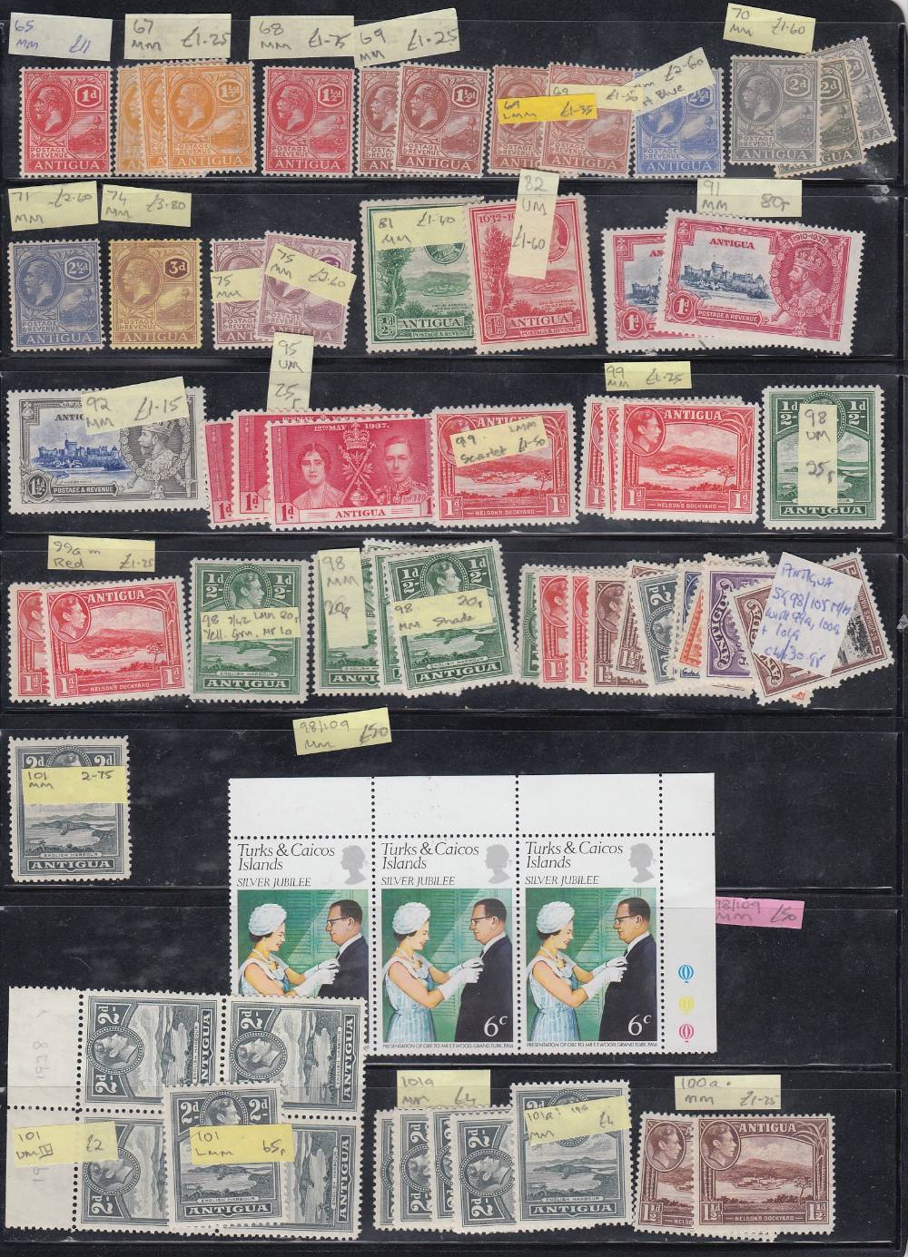 ANTIGUA STAMPS QV to QEII mint and used ex-dealers stock, 21 stock pages, - Image 3 of 5