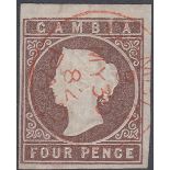 GAMBIA STAMPS 1874 4d Pale Brown,