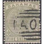BAHAMAS STAMPS 1884 5/- Sage Green,