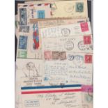 POSTAL HISTORY USA, batch of 28 covers or postcards incl a few early "Steamship" markings from Cuba,