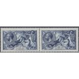 GREAT BRITAIN STAMPS : 1913 10/- Indigo Blue, unmounted mint horizontal pair,