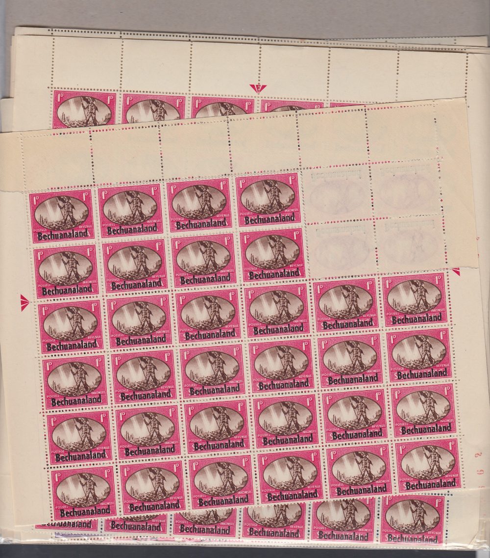 STAMPS 1946 Victory issues in part sheets for Morocco Agencies, Bechuanaland, - Image 2 of 2