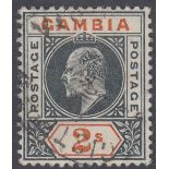 GAMBIA STAMPS 1905 2/- Deep Slate and Orange,