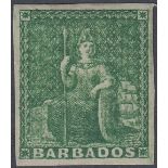 BARBADOS STAMPS 1858 1/2d Green,