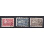 GREECE STAMPS 1933 Graf Zeppelin set of three fine used, SG 458-60.