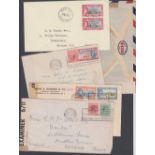 POSTAL HISTORY BAHAMAS, four WWII censored airmail covers and a QEII item. ll postmarked Nassau.