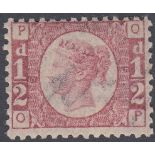 GREAT BRITAIN STAMPS : 1870 1/2d Red plate 5,