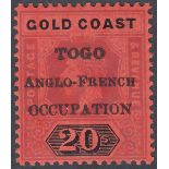 STAMPS TOGO 1916 20/- Purple and Black/Red,