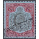 NYASALAND STAMPS 1908 2/6 Brownish Black and Carmine Red/Blue,