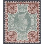 GREAT BRITAIN STAMPS : 1887 4d Green and Purple Brown, lightly mounted mint with INVERTED wmk,