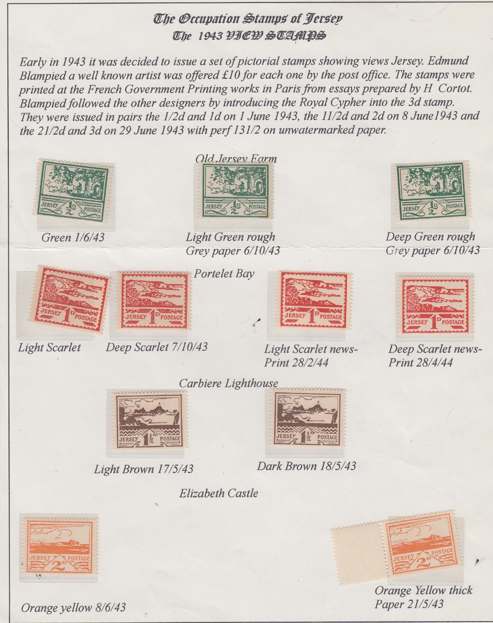 STAMPS World War II collection of occupation stamps and covers written up on album pages.