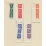 GREAT BRITAIN STAMPS : GVI control singles and vertical strips of three, mounted mint,