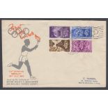 FIRST DAY COVER : 1948 Olympics set on illustrated cover,