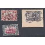 STAMPS TOGO, 1900 1m, 3m (on piece) & 5m (small corner bend) all fine used, SG G16, G18 & G19.