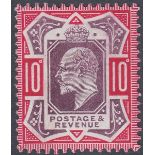GREAT BRITAIN STAMPS : 1902 10d Slate Purple and Deep Carmine (chalky),