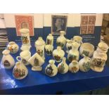 CRESTED CHINA, 22 different examples from various locations, generally good condition,