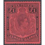 STAMPS LEEWARD ISLANDS 1938 £1 Brown Purple and Black/Red,