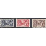GREAT BRITAIN STAMPS : 1934 re-engraved Seahorses unmounted mint set 2/6,
