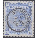 GREAT BRITAIN STAMPS : 1883 10/- Ultramarine, (KE) superb used, central St Helens CDS 2nd May 1889.