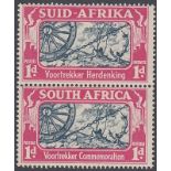 SOUTH AFRICA STAMPS 1938 1d Blue and Carmine mint pair,