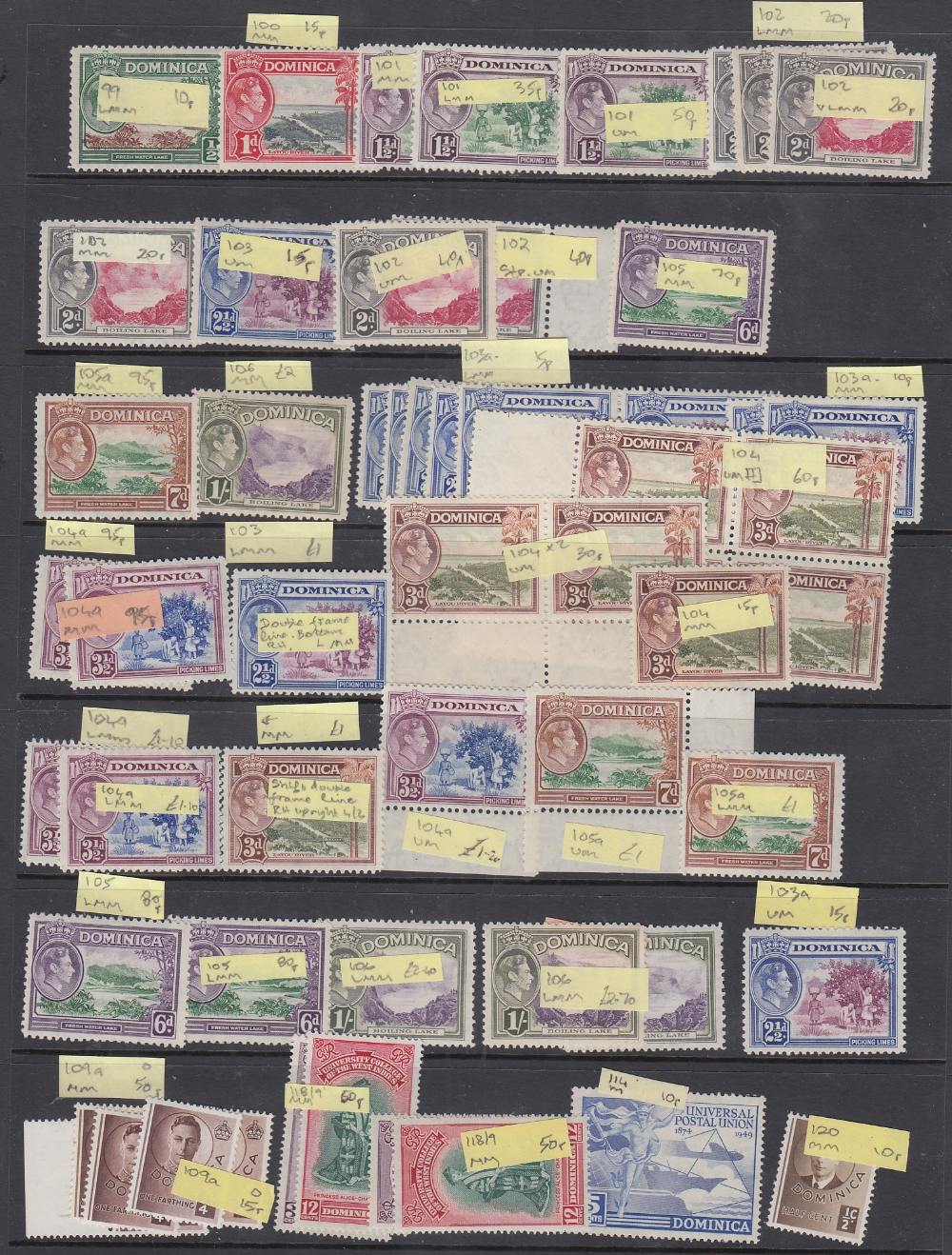 STAMPS West Indies mint and used ex-dealers stock on 28 stock pages, many better issues noted, - Image 4 of 5