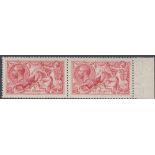 GREAT BRITAIN STAMPS : 1915 5/- Pale Carmine, superb unmounted mint horizontal marginal pair,