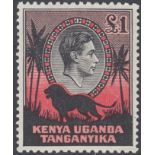 STAMPS KENYA 1938 KUT £1 Black and Red perf 11.