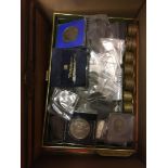 COINS Accumulation of GB and World coins in tins and boxes, all mixed condition,