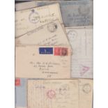 STAMPS POSTAL HISTORY WWI & WWII military and censor items, with Field Post Office,
