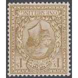 GREAT BRITAIN STAMPS : 1913 1/- Bistre lightly mounted mint,