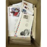 POSTAL HISTORY USA, box with 500+ mainly different FDCs from 1960's to 1990's.