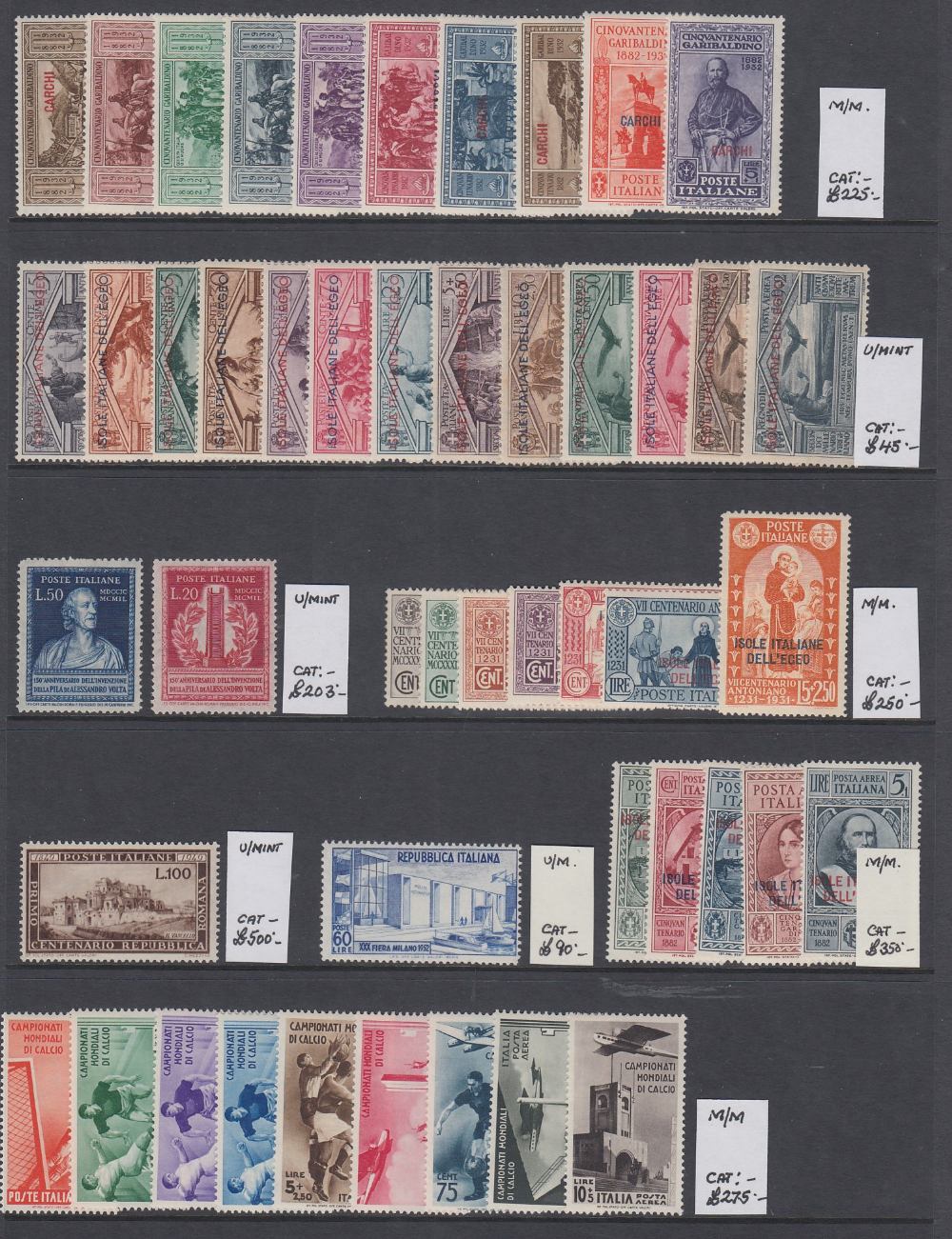 STAMPS ITALY Various Italy, Vatican, Colonies on stock & album pages etc.