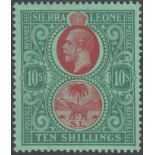 SIERRA LEONE STAMPS 1912 10/- Red and Green/Green,