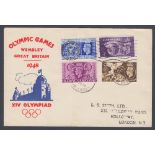 FIRST DAY COVER : 1948 Olympics set on illustrated cover,
