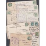 POSTAL HISTORY : RAILWAY, group of 13 British EDVII or GV postcards with RSO, TPO,