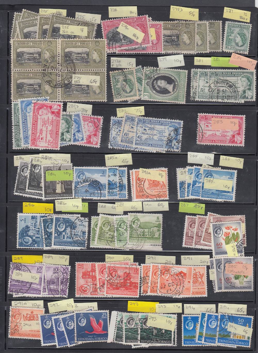 TRINIDAD AND TABAGO STAMPS Early to moderns ex-dealers stock on 29 stock pages, mint and used, - Image 3 of 3