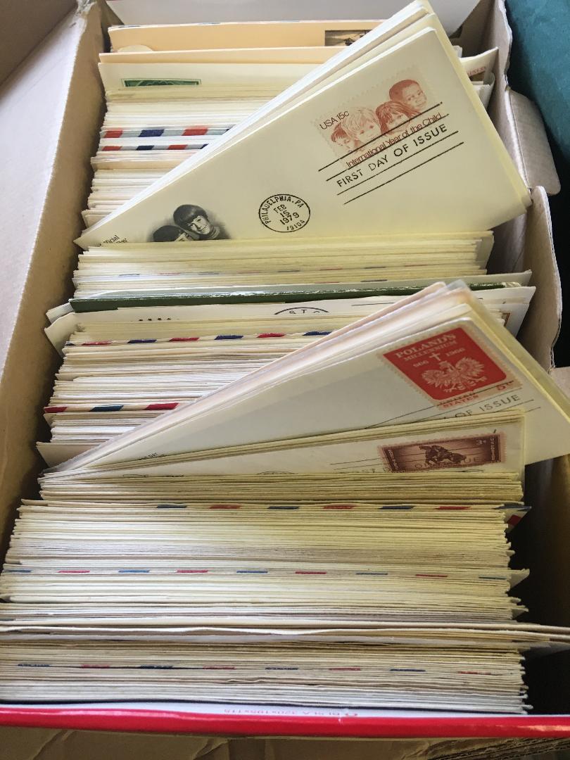 Box of USA FDC's 1940's to 1980's (100's)