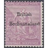 BECUANALAND STAMPS 1885 6d Reddish Purple,
