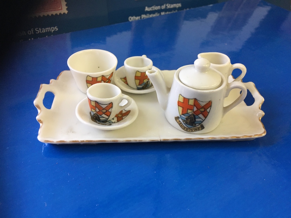 CRESTED CHINA, Tea service on tray from - Image 3 of 4