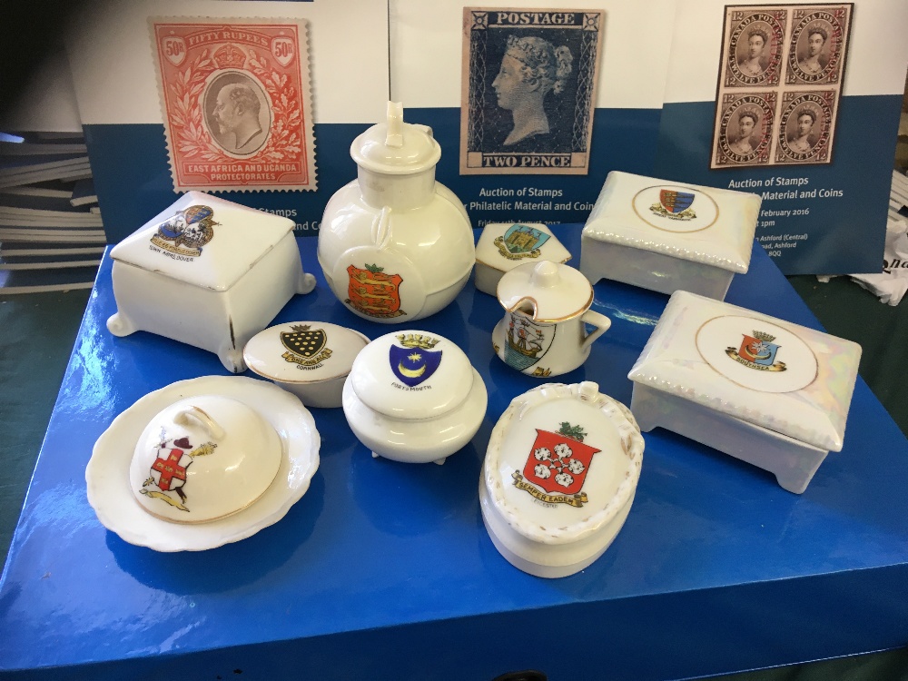 CRESTED CHINA, 10 different examples fro