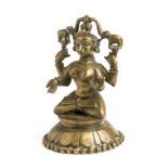 A BRONZE FIGURE OF GAJALAKSHMI, ORISSA (ODISHA), EASTERN INDIA, 19TH CENTURY