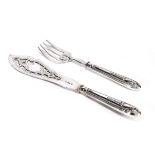 A PAIR OF VICTORIAN SILVER FISH SERVERS, MARTIN, HALL & CO. LTD., SHEFFIELD, 1875