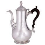 AN IRISH SILVER COFFEE POT, GEORGE HODDER, CORK, CIRCA 1760