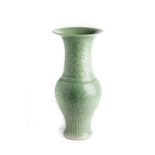 A CHINESE CELADON GLAZED YENYEN VASE, 18TH CENTURY