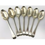 A SET OF SIX IRISH GEORGE III SILVER TABLESPOONS, MICHAEL KEATING, DUBLIN, 1772