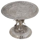 A GERMAN SILVER TAZZA, PROBABLY MASTER OF THE ~B & ANCHOR~, HANAU, MID 19TH CENTURY