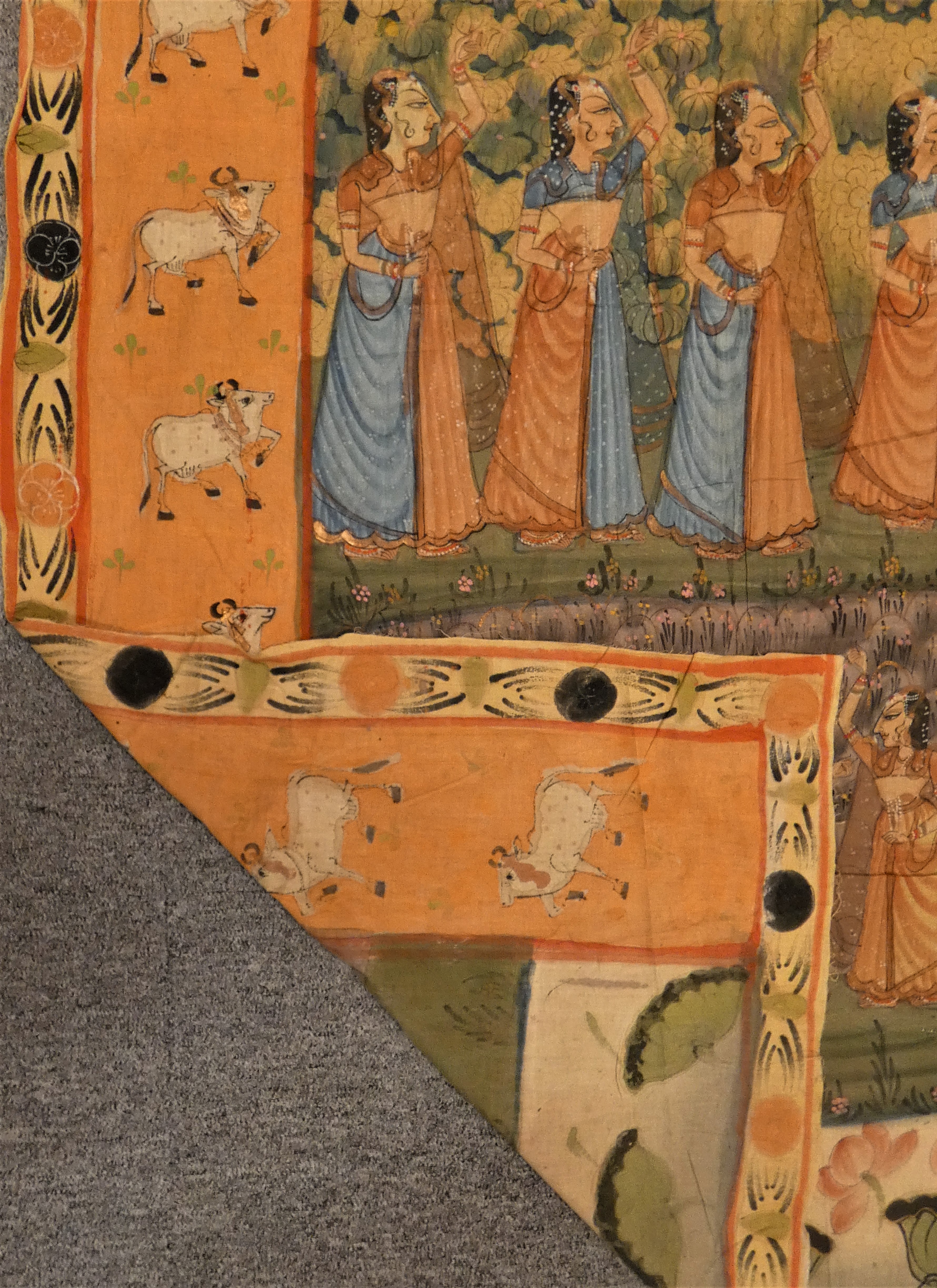 FOUR PAINTED COTTON HANGINGS (PICHHAVAI), RAJASTHAN, 20TH CENTURY - Image 3 of 12