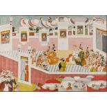 A CORONATION SCENE, PAHARI, PROBABLY KANGRA, EARLY 19TH CENTURY