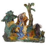 AN ITALIAN MAIOLICA GROUP OF ~THE REST ON THE FLIGHT TO EGYPT~, URBINO, LATE 16TH / EARLY 17TH CENTU